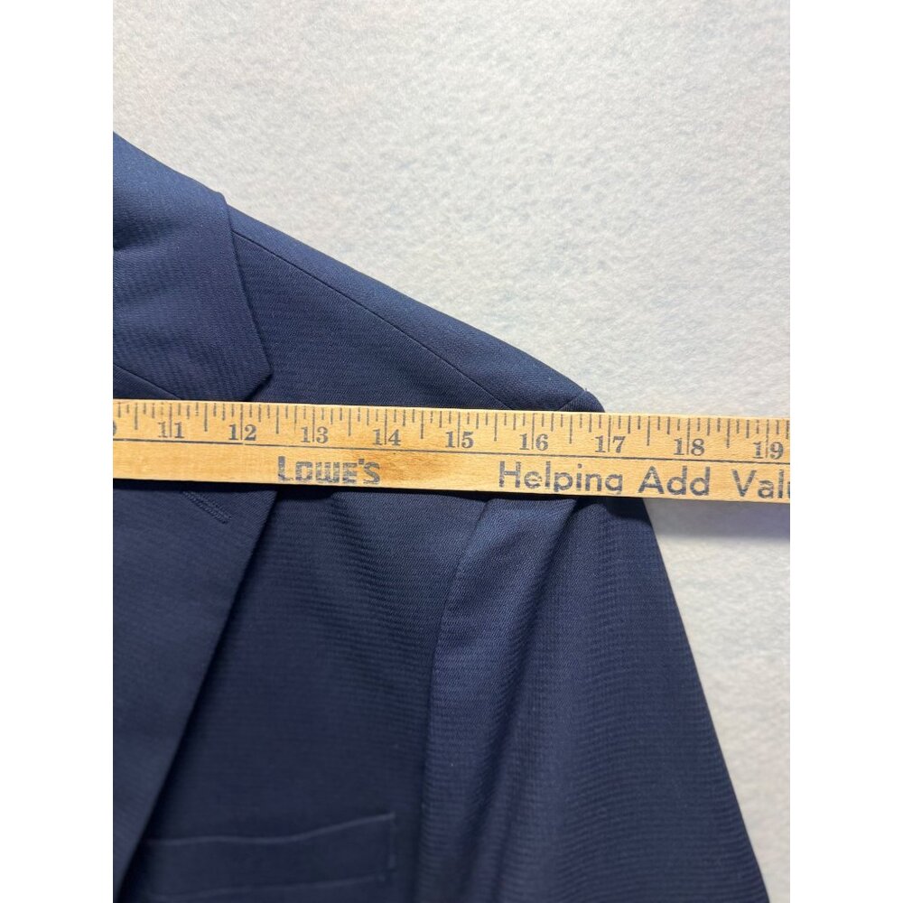 Haggar H26 Navy Tailored Fit Suit Jacket 36R Mens Blazer Polyester Blend - Picture 9 of 13